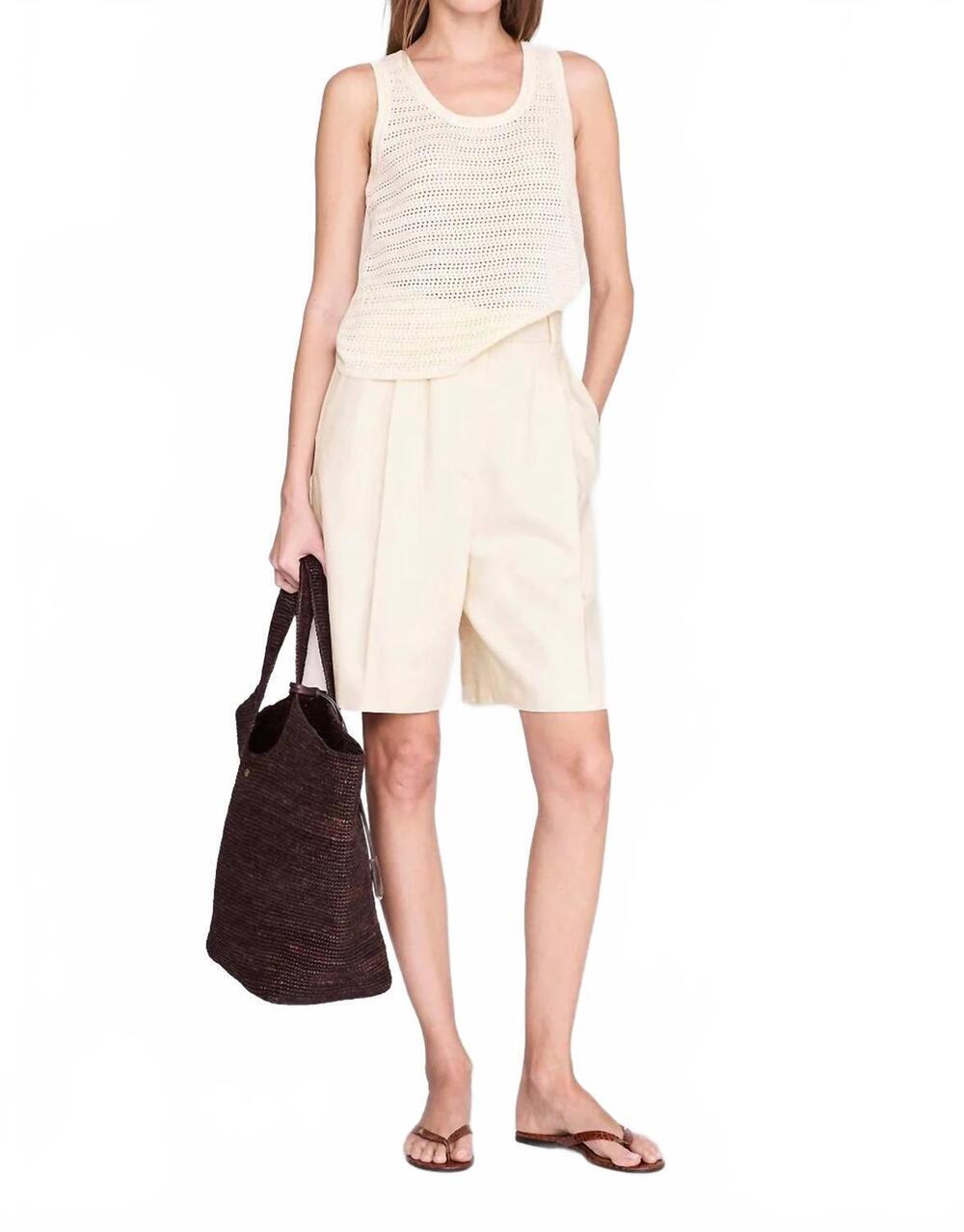 NEW ANINE BING women's arie tank in ivory